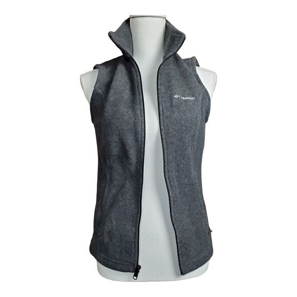 Columbia Benton Springs Vest Size XS Sleeveless Gray Full Zip Fleece Women's  - Picture 1 of 11